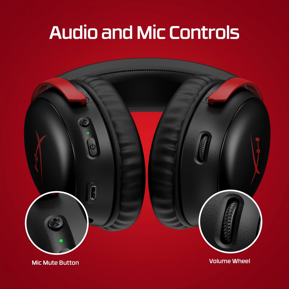 Casque sans fil HyperX Cloud III avec microphone, rouge