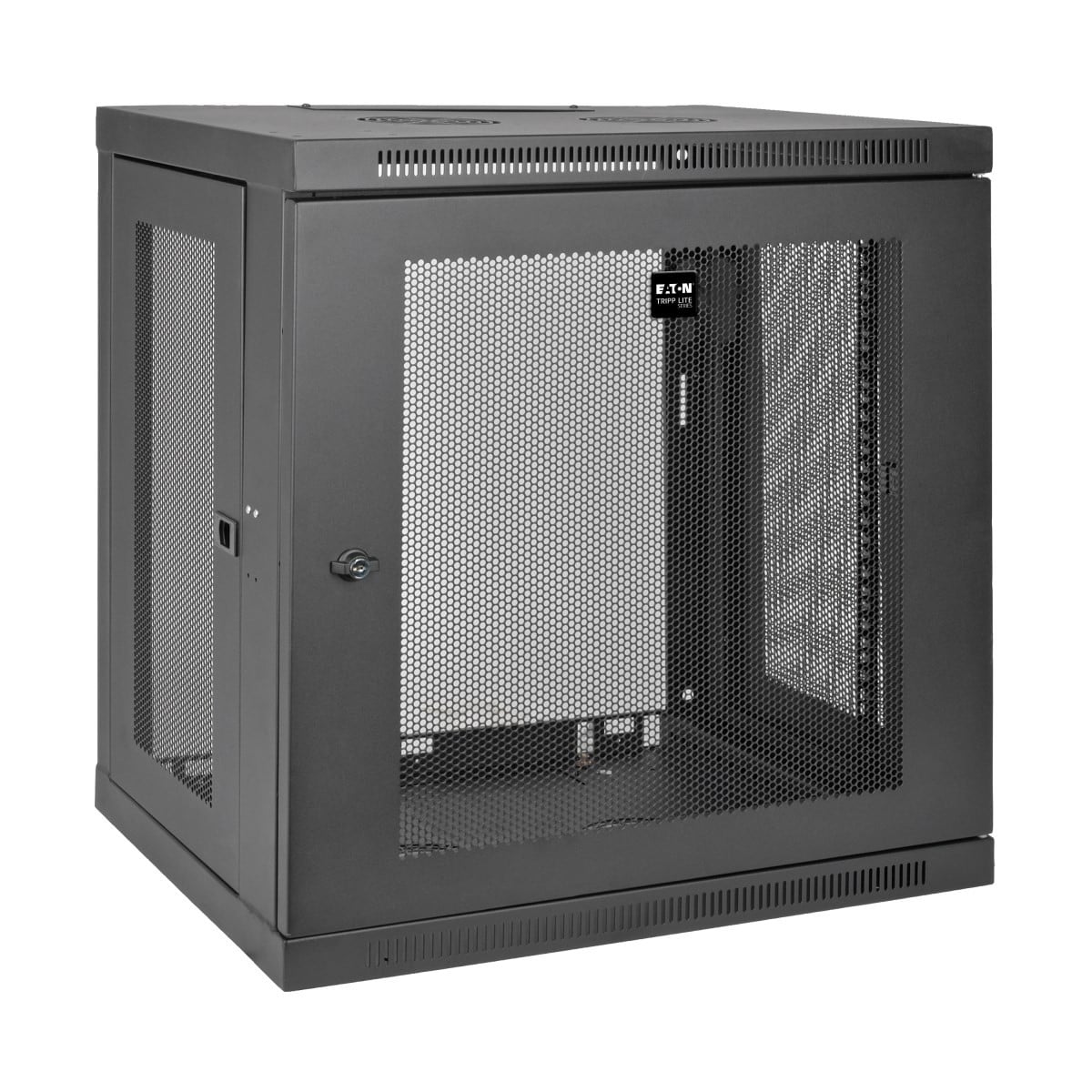 EATON TRIPPLITE 12U Wall Mount Rack Enclosure Server Cabinet w/ Door & Side Panels Rack cabinet wall mountable Black 12U 19