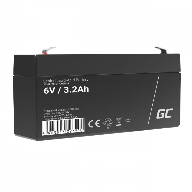 Green Cell AGM14 Batterie de l'onduleur Sealed Lead Acid (VRLA) 6 V 3,2 Ah