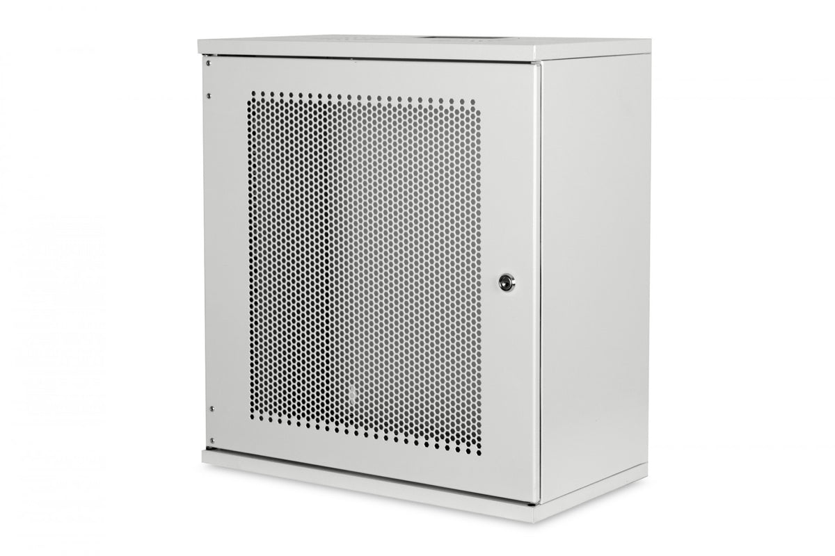 "Armoire réseau suspendue 19"" 12U rack 540x400, portes perforées, gris, non divisée, non assemblée, 60kg 595x540x400 mm, porte avant perforée, gris"