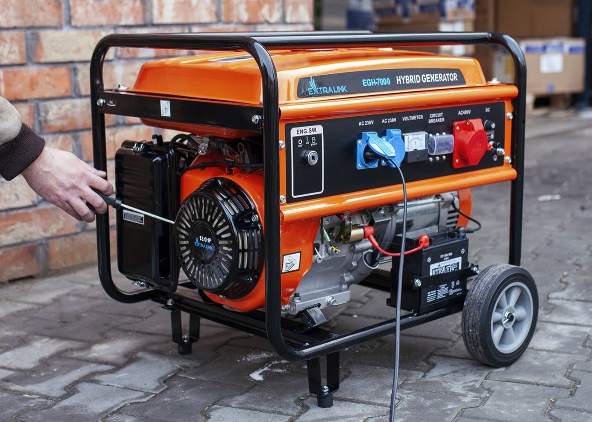 Extralink EX.30714 groupe électrogene 7000 W 25 L Essence Noir, Orange