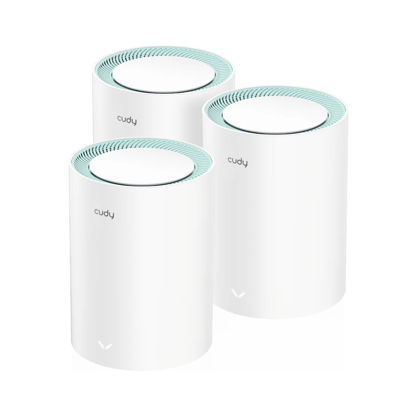 Cudy M1300 3-PACK systeme Wi-Fi maillé Bi-bande (2,4 GHz / 5 GHz) Wi-Fi 5 (802.11ac) Blanc 2 Interne