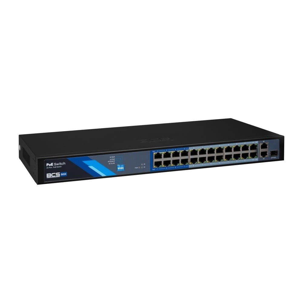 BCS BCS-B-SP2402G-1SFP Commutateur PoE 24 ports avec exPoE et puissance de 250W