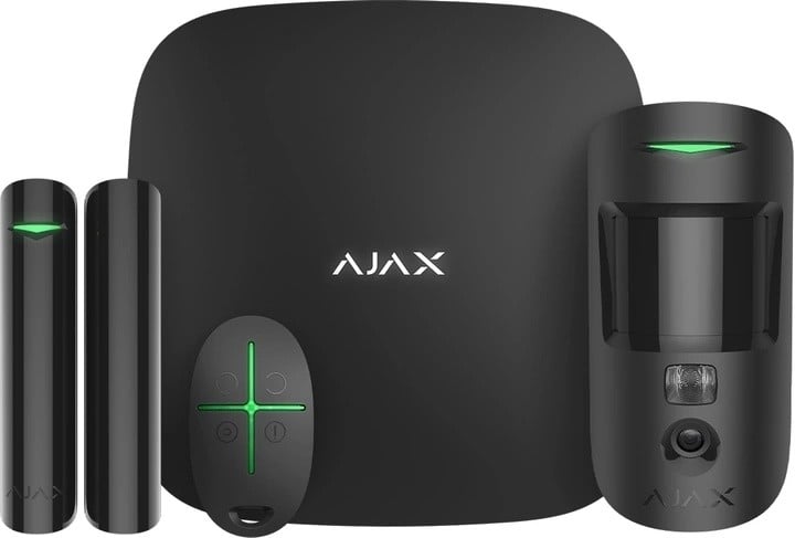 Ajax Systems 38175.66.BL1 Systeme d'alarme sans fil StarterKit Cam Plus noir (Hub 2 Plus + MotionCam + DoorProtect + SpaceControl)