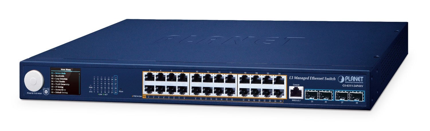 Planet GS-6311-24P4XV Commutateur Ethernet Gigabit Layer 3 géré avec PoE