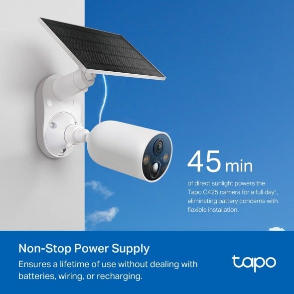 TP-LINK Solar-Powered Security Camera Kit 1x Tapo C425 1x Tapo A201