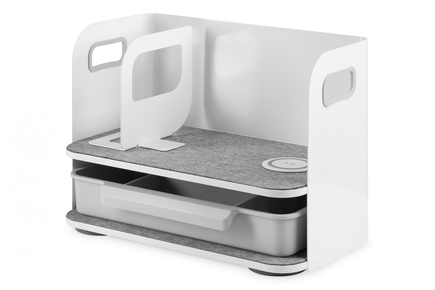Digitus DA-90442 bac de rangement de bureau Acier Gris, Blanc