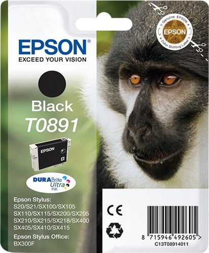 EPSON 6LB T0891 ink cartridge black standard capacity 5.8ml 1-pack blister without alarm