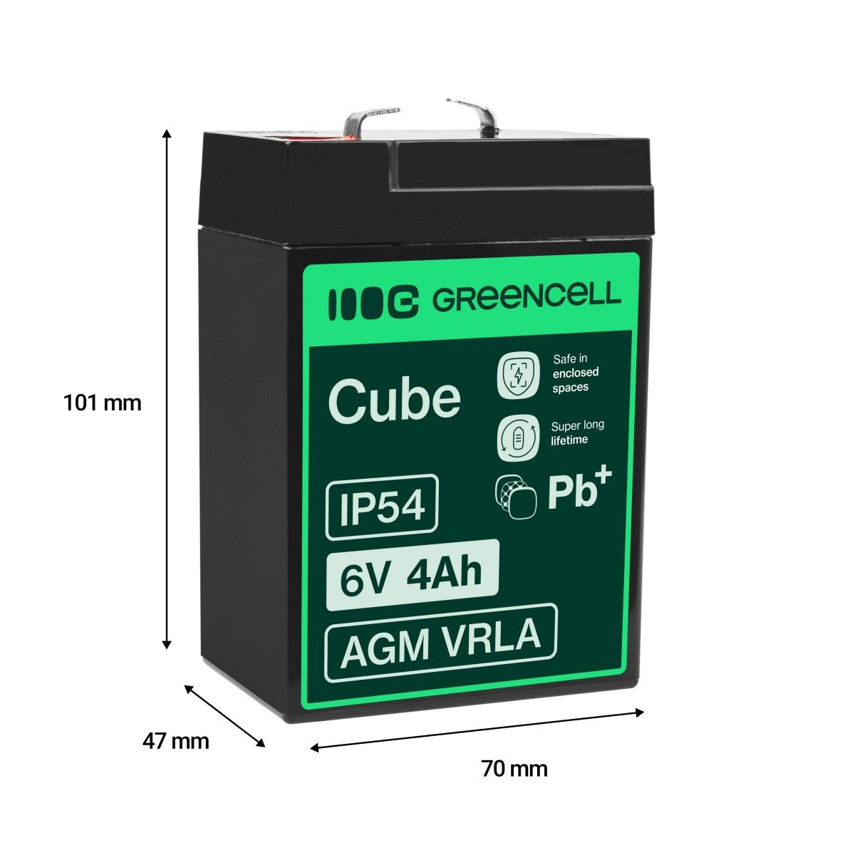 Green Cell AGM15 Batterie de l'onduleur Sealed Lead Acid (VRLA) 6 V 4 Ah