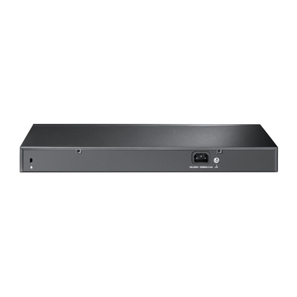 TP-LINK 16-Port 10/100Mops PoE+ Switch 16 10/100Mops RJ45 Ports 2 Gigabit RJ45 Ports 2 Combo SFP Slots 802.3at/af 192W PoE