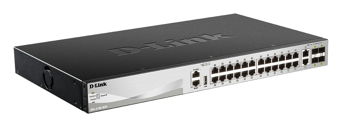 D-LINK L3 Light Switch 24 Gigabit Ports & 2 10GBASE-T Ports & 4 10GbE SFP+ Ports Physical Stack Up To 9 Units