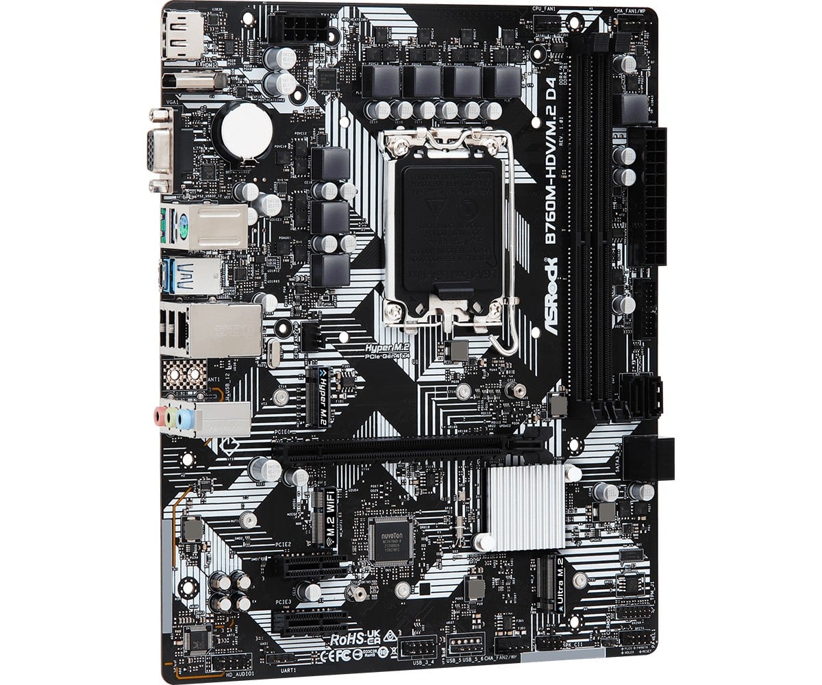 ASRock 90-MXBL40-A0UAYZ Carte mere B760M HDV Micro ATX avec support DDR4 et M.2