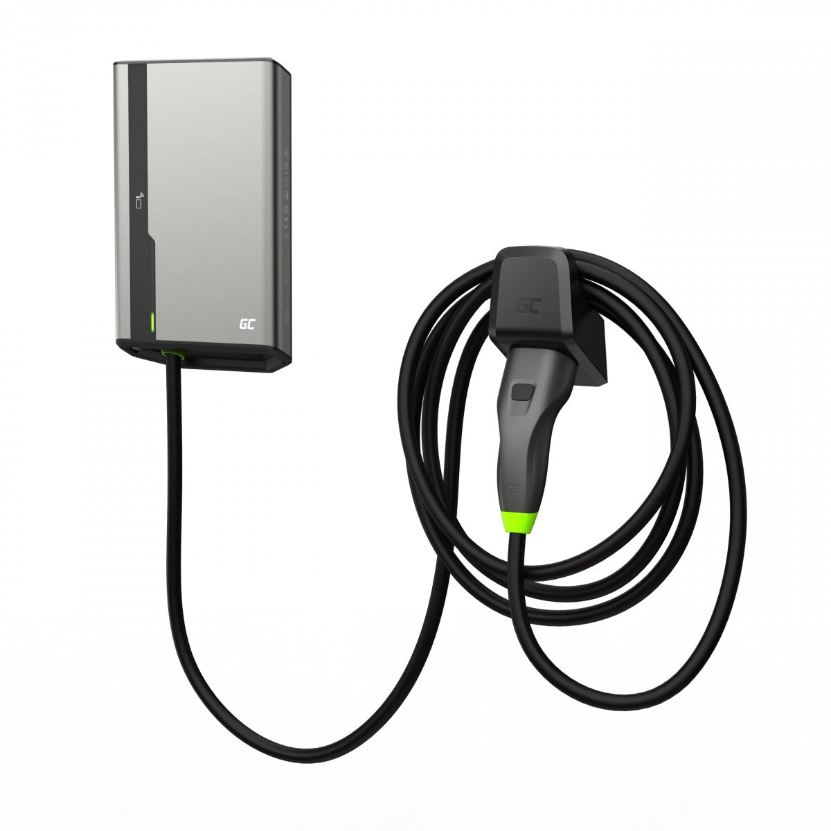 Green Cell EVGC021B2275 HabuDen Wallbox 22kW 32A 7.5m NFC Câble Type 2 Borne de recharge EV intelligente avec GC App Bluetooth WiFi