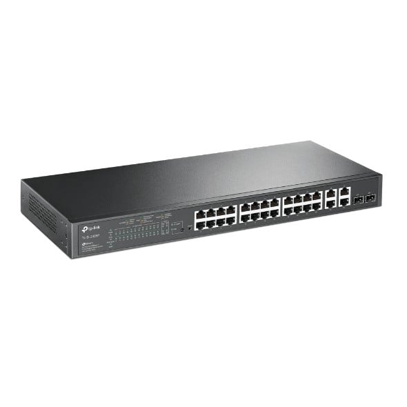 TP-Link SL2428P (TL-SL2428P) JetStream™ 24-Port 10/100 Mbps + 4-Port Gigabit Smart Switch with 24-Port PoE+