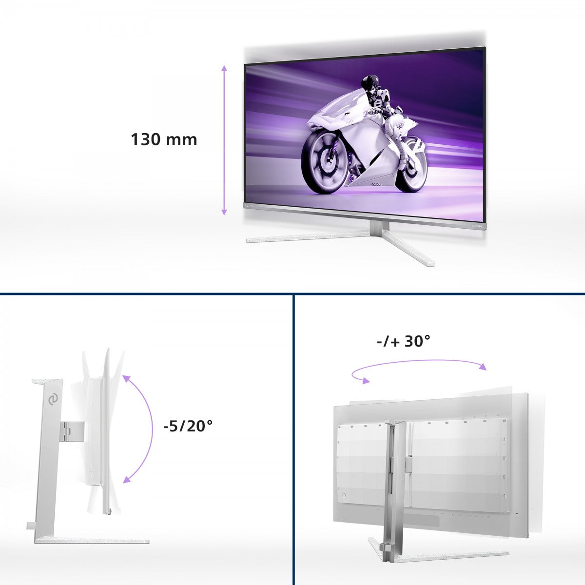 PHILIPS 32M2N8900/00 32p UHD OLED 240Hz 250cd/m2 0.03ms 2xHDMI2.1 DP USB Type C PD90W Speakers Height Adj.