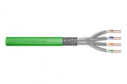 CAT 8.2 S-FTP install. cable, 2000 MHz, AWG 22/1 Dca, 50 m, ring, simplex, green