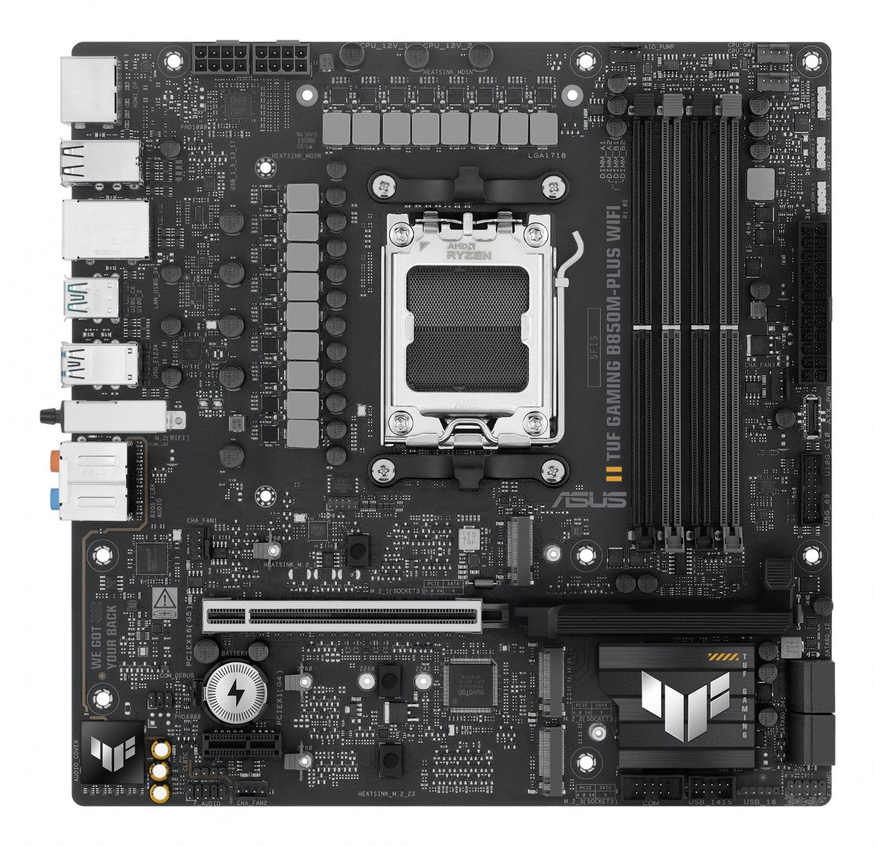 ASUS TUF GAMING B850M-PLUS WIFI AM5 DDR5 micro ATX MB 1xHDMI 1xDP 3xM.2 4xSATA