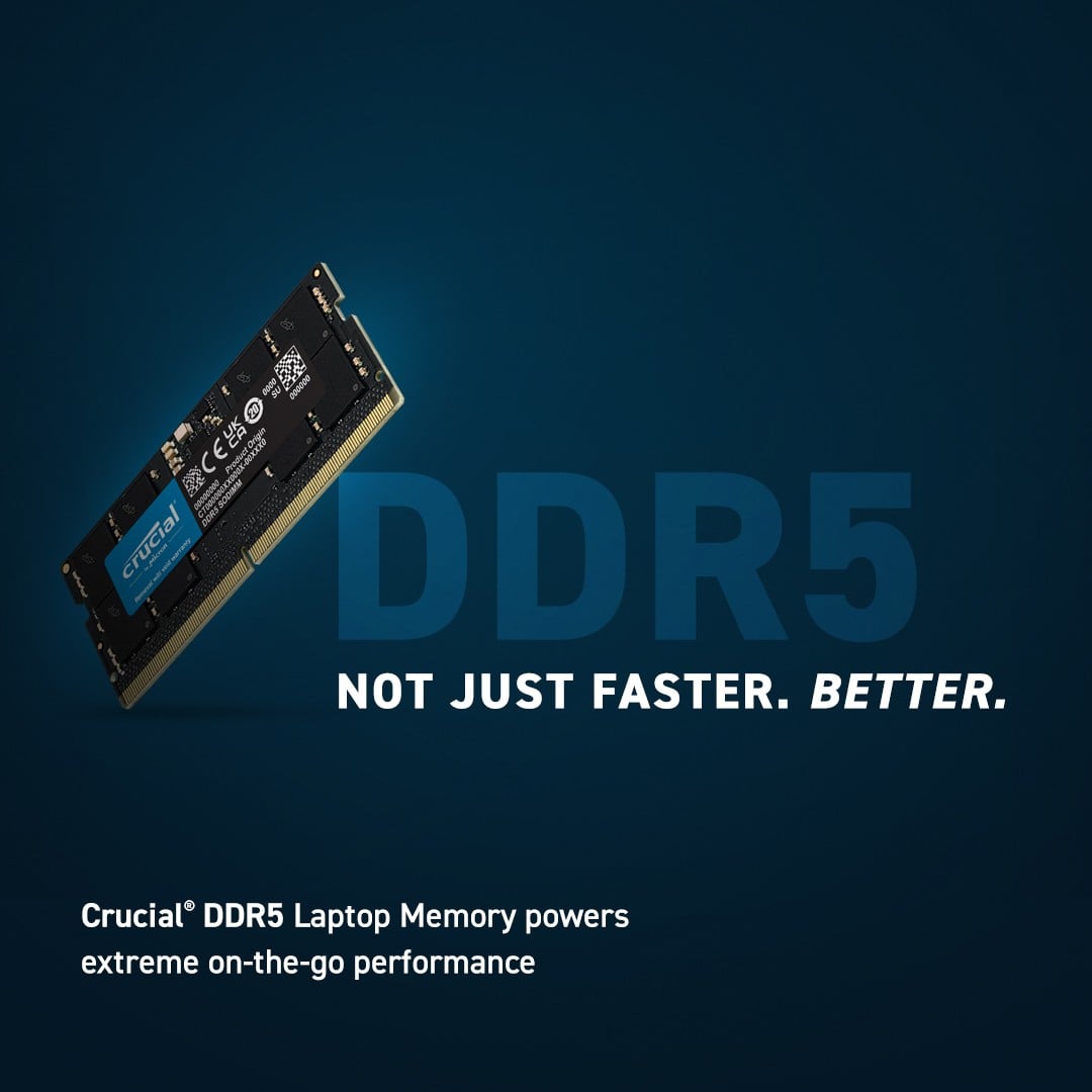 Crucial CT32G56C46S5 module de mémoire 32 Go 1 x 32 Go DDR5 262-pin SO-DIMM