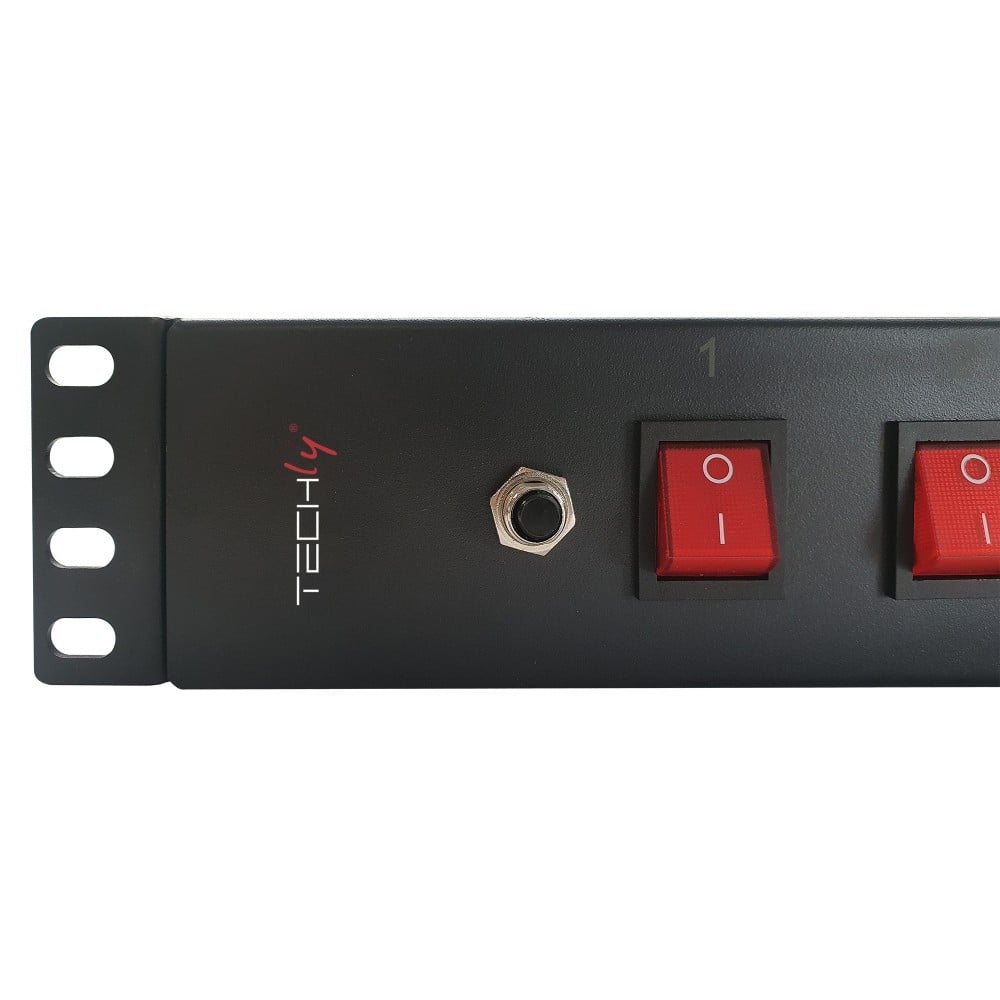 "Techly I-CASE STRIP-815I Barre de Rack 19"" 1.5U, 8x prises UNEL a l'arriere, 8x interrupteur a l'avant"
