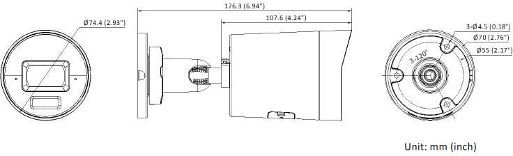 Hikvision DS-2CD2063G2-LI2U(2.8mm) 6 MP caméra réseau Bullet avec Acusense et éclairage hybride intelligent fixe