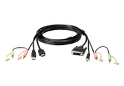 ATEN Câble KVM USB HDMI a DVI-D 1,8 m avec audio - 1,8 m - Noir - HDMI Type A (Standard) - DVI-D - Mâle - Mâle