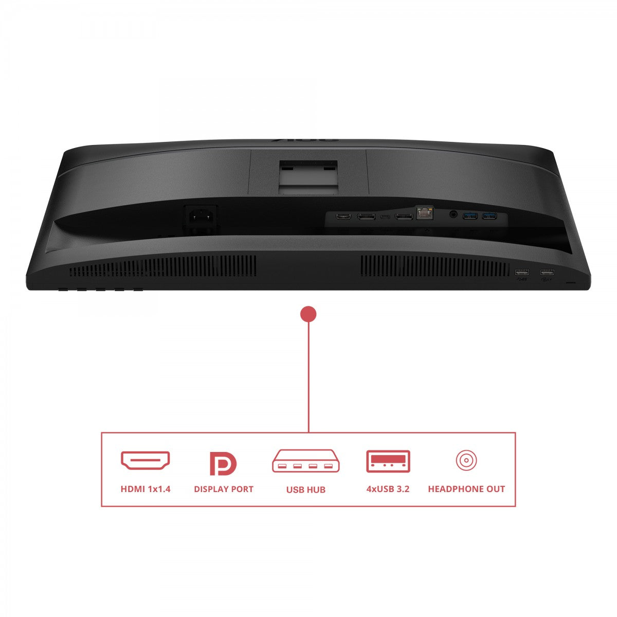 AOC 24E4CV - Écran LED - 24"-1920 x 1080 Full HD @ 120 Hz - IPS - 300 cd/m² - 1500:1 - 4 ms - HDMI, DP, USB-C - HP - GAR 5 ans