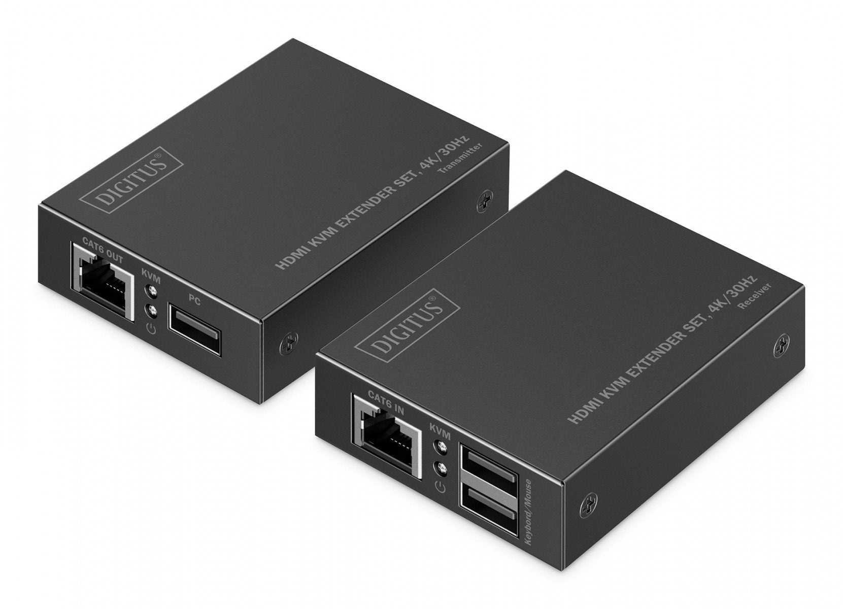 Extenseur HDMI Cat.6 4K/30Hz avec KVM USB 1.1 jusqu'a 40m/70m, max. 253 récepteurs, contrôle IR - ensemble
