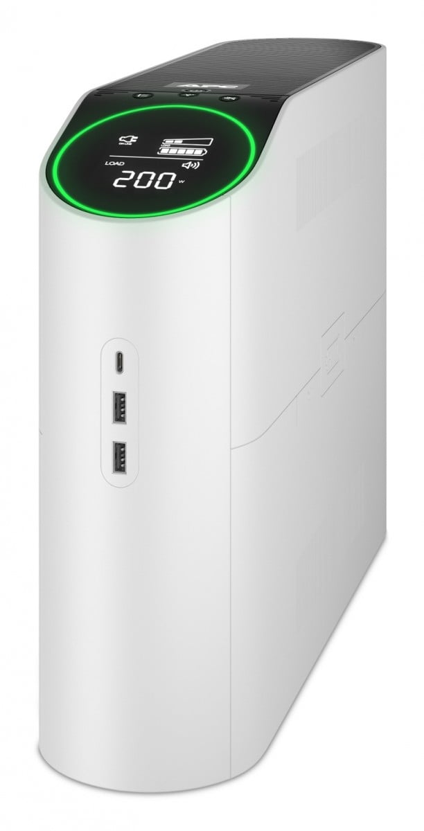APC Back-UPS Pro 2200VA/1320W Tower 230V 4x Schuko and 2x IEC C13 outputs RGB lighting pure sine wave Arctic white