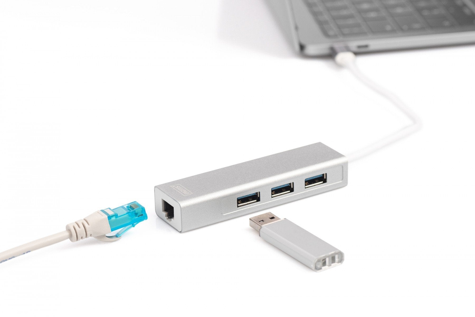 Digitus DA-70255 station d'accueil USB 3.2 Gen 1 (3.1 Gen 1) Type-C Gris, Blanc