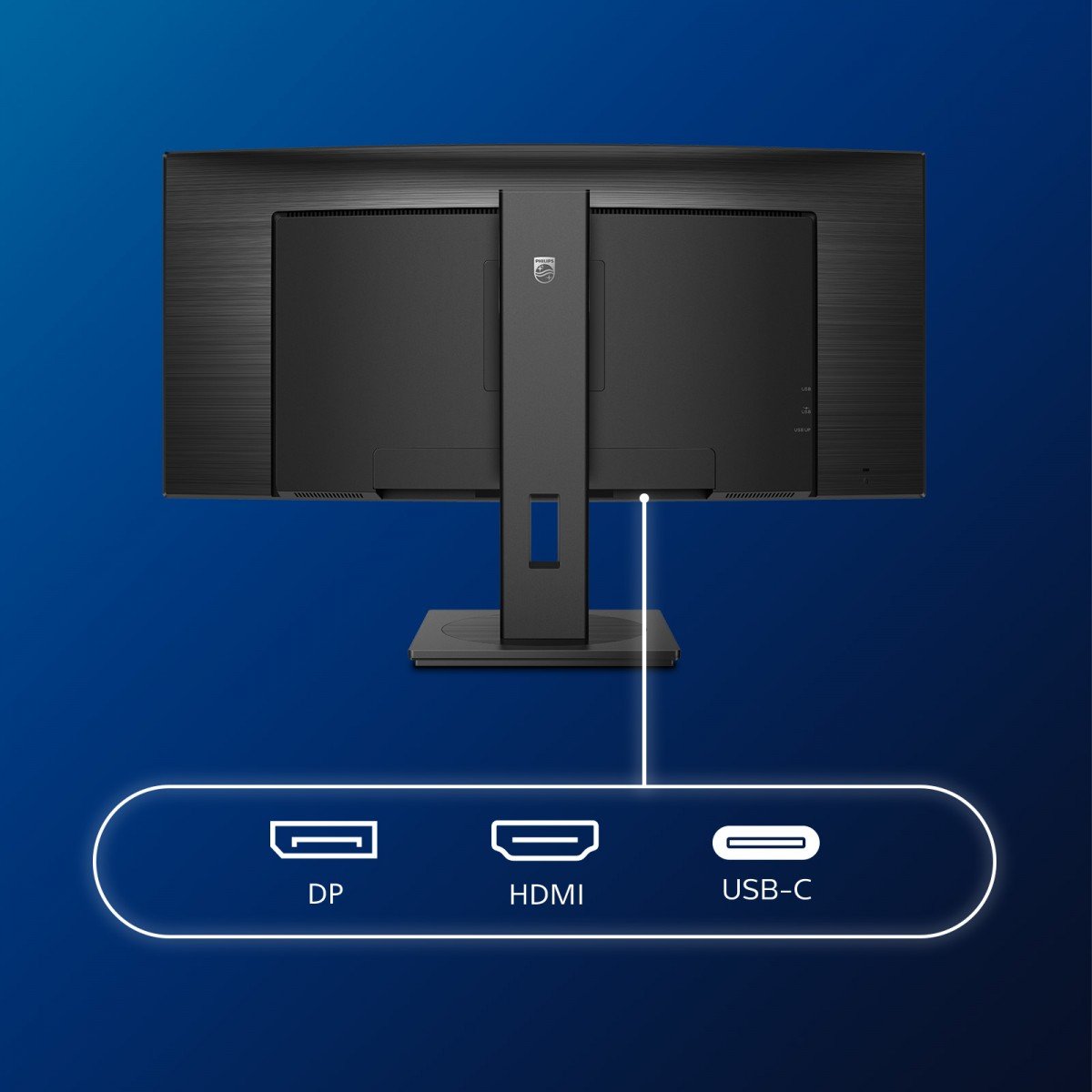 PHILIPS 346B1C 34inch USB-C DOCKING DISPLAY 3440x1440 Curved VA 21:9 5ms GtG HAS USB-C/DP/HDMI RJ45 USB HUB Speakers VESA