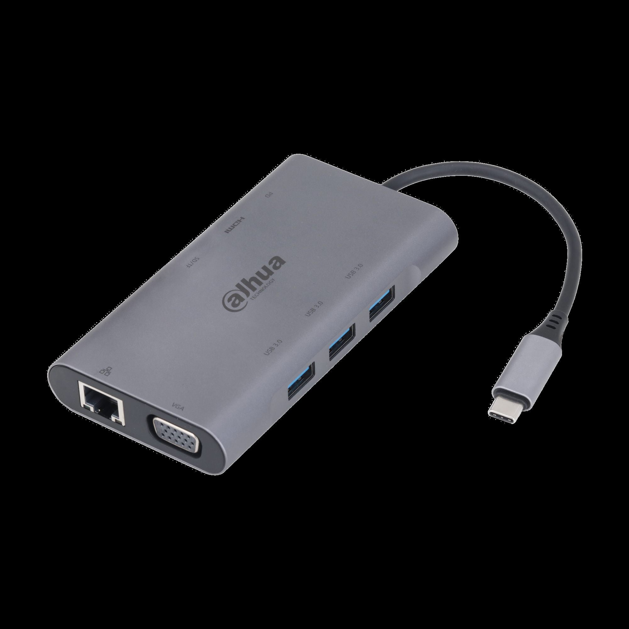 Dahua TC39 9-en-1 USB 3.1 Type-C vers USB 3.0 + HDMI + RJ45 + VGA + SD/TF + PD Station d'accueil