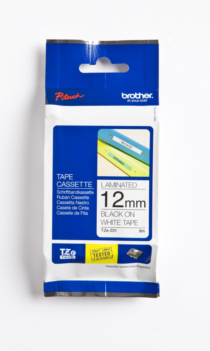 Tape/12mm black on white f P-Touch TZE