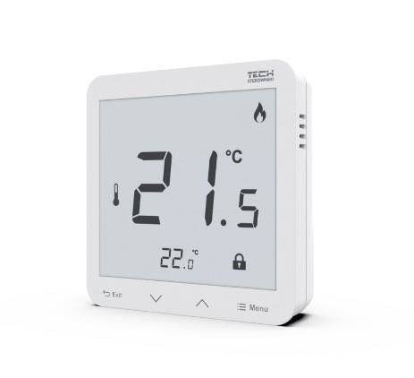 TECH-CONTROLEURS WG.11.0624 Thermostat d'ambiance R-8s PLUS TECH Contrôleurs Sans Fil Monté en Surface Blanc