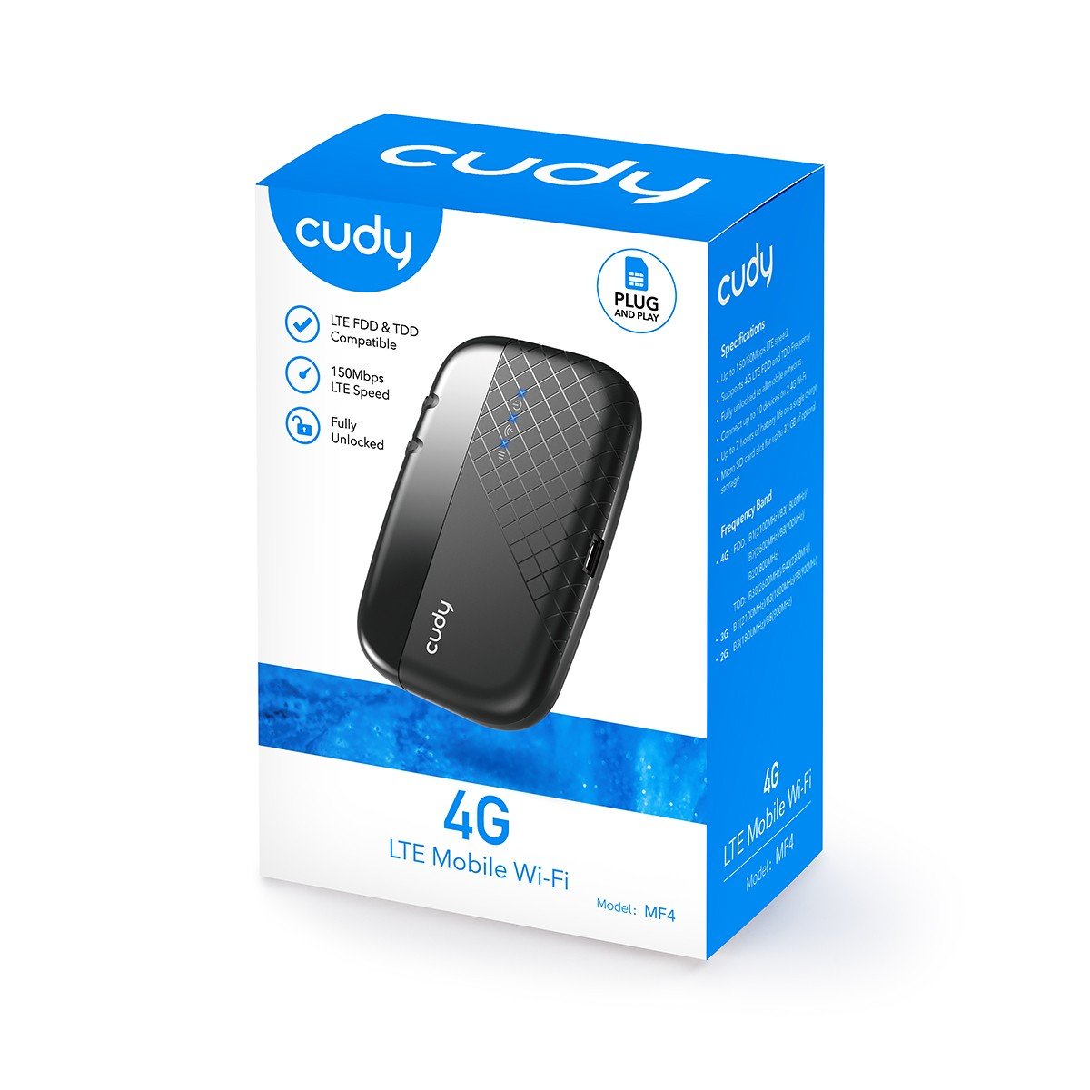 Cudy MF4 routeur sans fil Monobande (2,4 GHz) 4G Noir