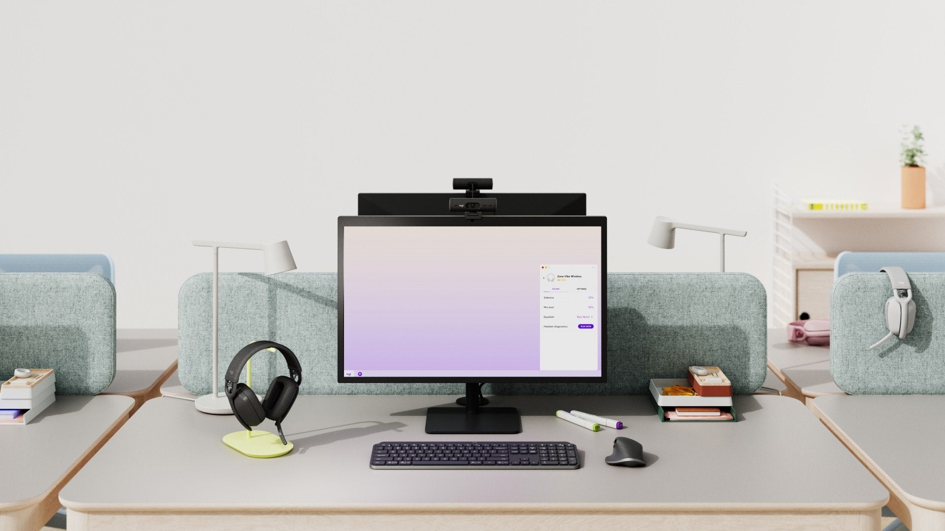 LOGITECH Zone Vibe Wireless Headset full size Bluetooth wireless USB-C via Bluetooth adapter graphite Certified for Microsoft Teams