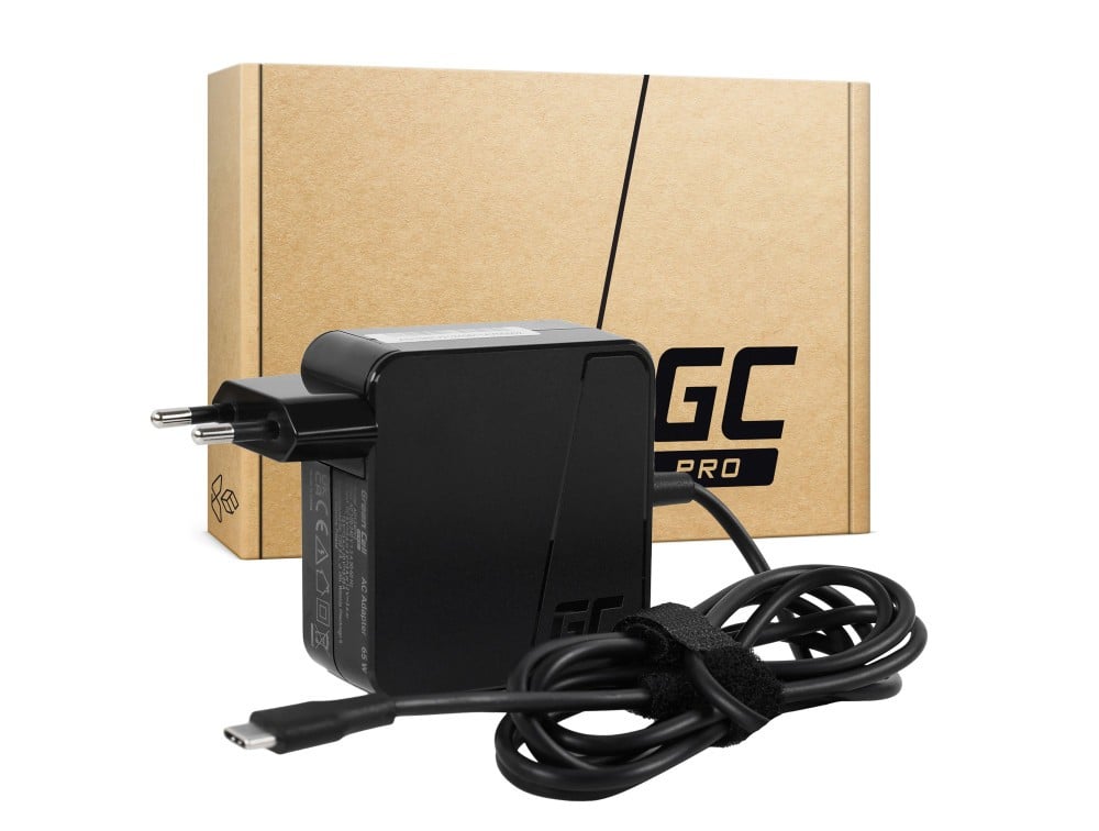 Green Cell AD134PV2 Adaptateur PRO USB-C 65W pour ordinateurs portables, tablettes, téléphones