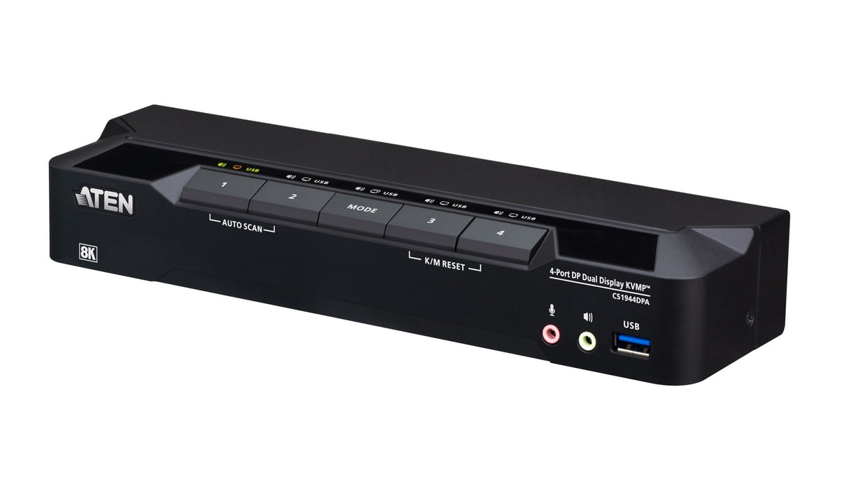 Aten CS1944DPA-AT-G 4P USB3.0 8K DP Double Écran KVMP™ Sw
