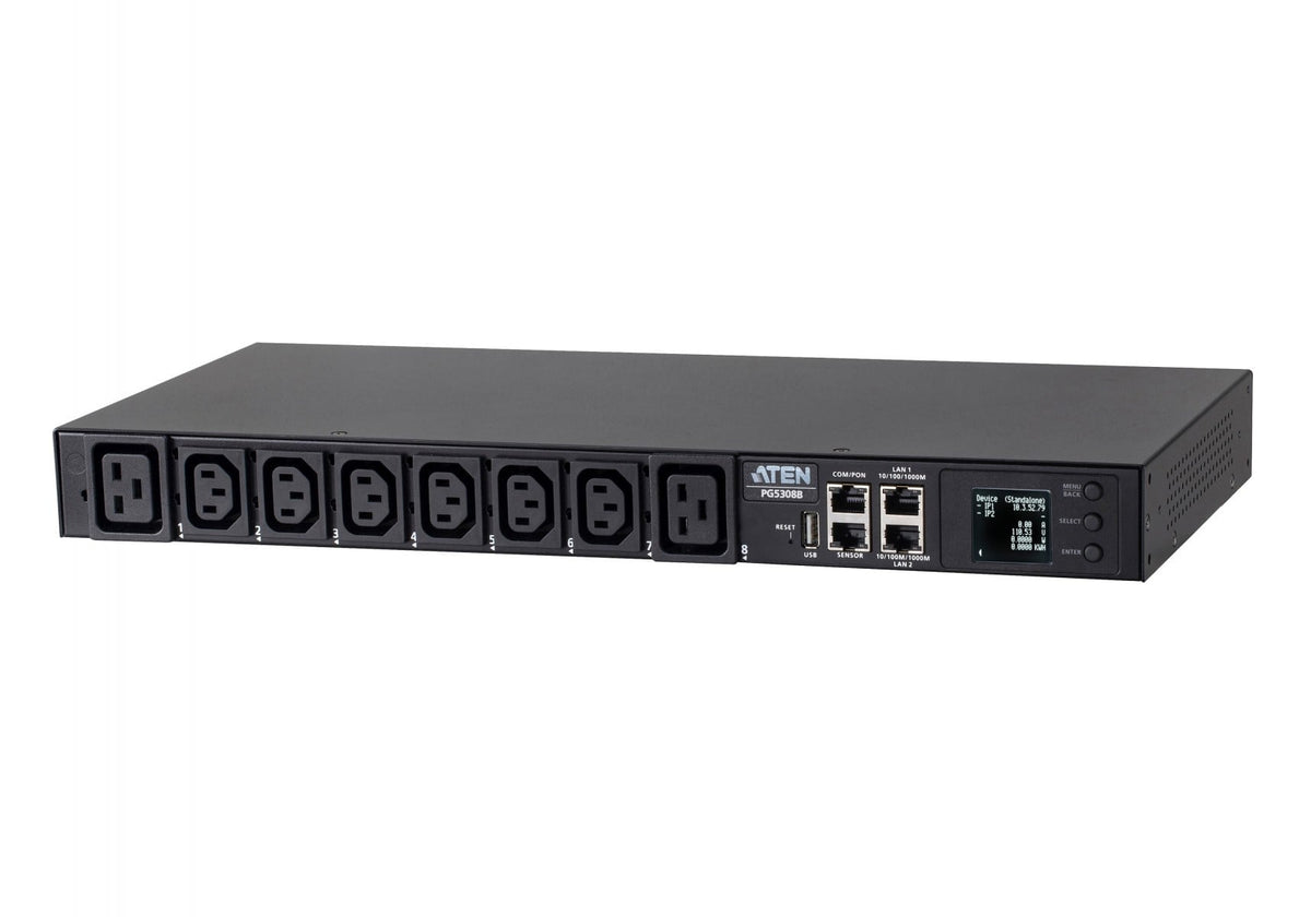 ATEN PG5308G ECO PDU MULTIPRISE IP 6xC13+2xC19 mesuré