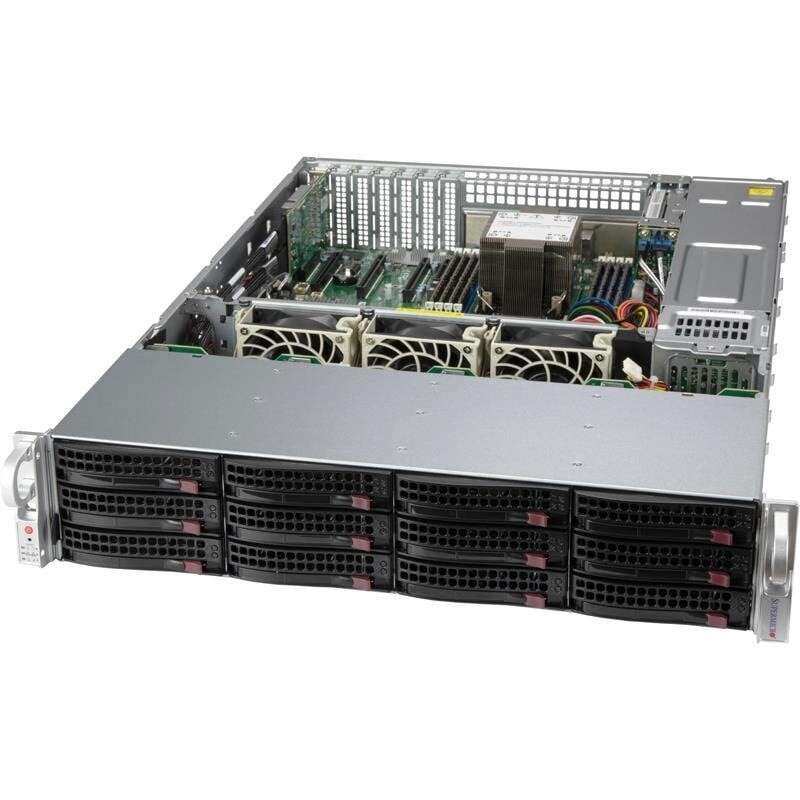 Supermicro CSE-826BAC12-R802LPB [NR]Black 2U SC826B LP Chassis, Red. 800W Power,RoHS
