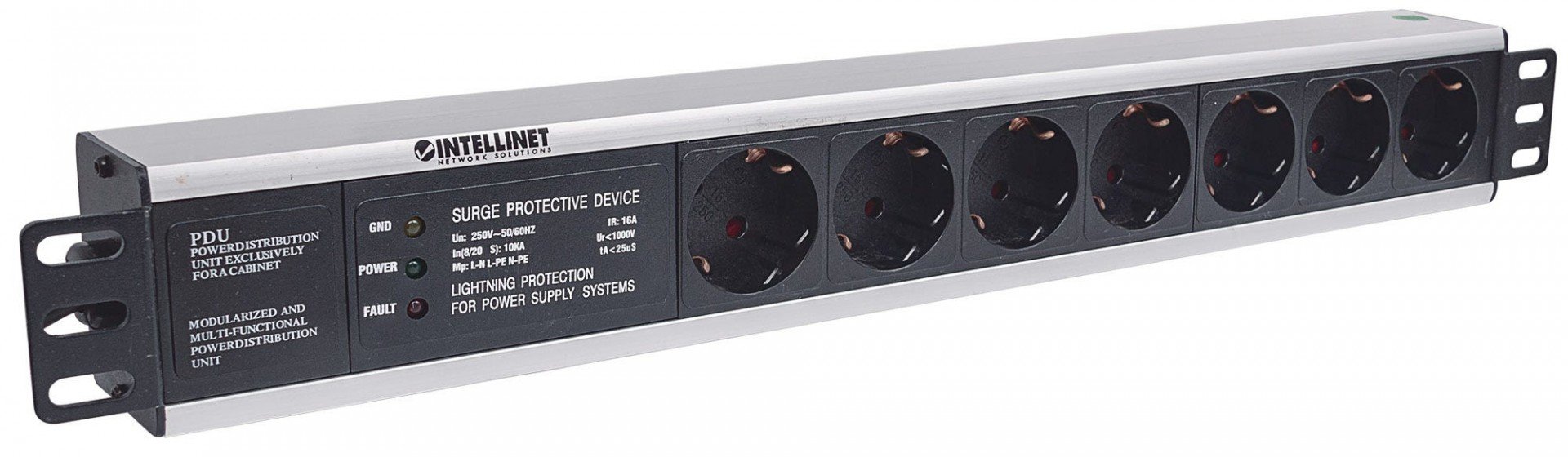 Intellinet 714006 unité de distribution d'énergie 7 sortie(s) CA 1.5U Noir