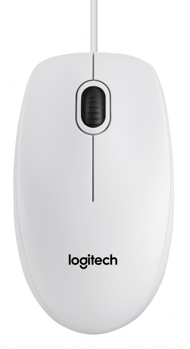 LOGITECH B100 Mouse right and left-handed optical 3 buttons wired USB white