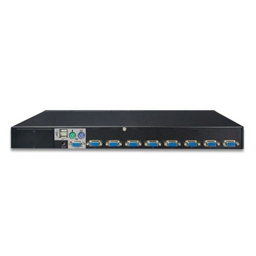 PLANET KVM-210-08 commutateur écran, clavier et souris Grille de montage Noir