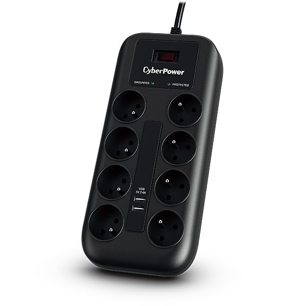 CyberPower P0820SUF0-FR parasurtenseur Noir 8 prise(s) CA 200 - 250 V 1,8 m