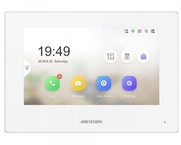 Hikvision DS-KH6320-WTE1-W Station intérieure basée sur IP de la série KH6