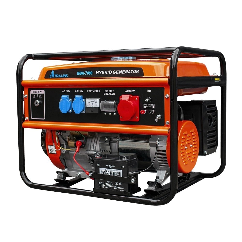 Extralink EX.30714 groupe électrogene 7000 W 25 L Essence Noir, Orange