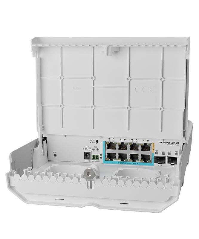 Mikrotik netPower Lite 7R Gigabit Ethernet (10/100/1000) Connexion Ethernet, supportant l'alimentation via ce port (PoE) Blanc