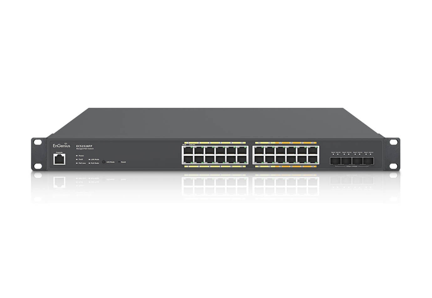 EnGenius ECS2528FP Commutateur géré 8x2.5Gb, 16x1Gb, PoE+ 240W, 4x SFP+, EnGenius Cloud