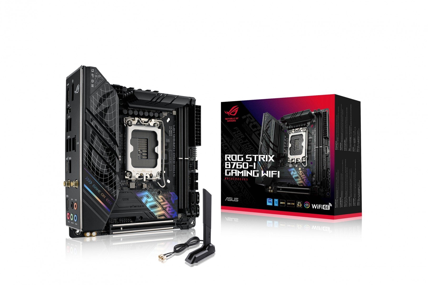 ASUS ROG STRIX B760-I GAMING WIFI LGA 1700 2xDDR5 Mini ITX 4xSATA MB 1xHDMI 2.1 1xDP 1.4 2xM.2