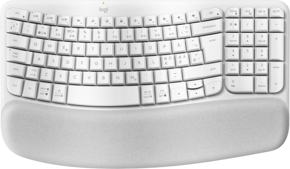 Logitech 920-012299 clavier Bureau RF sans fil + Bluetooth QWERTY Nordique Blanc
