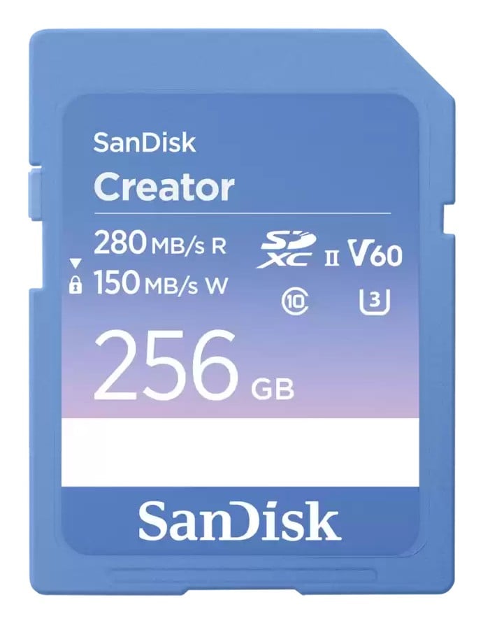 Extreme PRO 256GB V60 Blue Creator Card